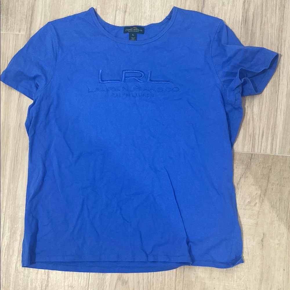 Lauren Ralph Lauren Blue Short Sleeve T-Shirt - size XL